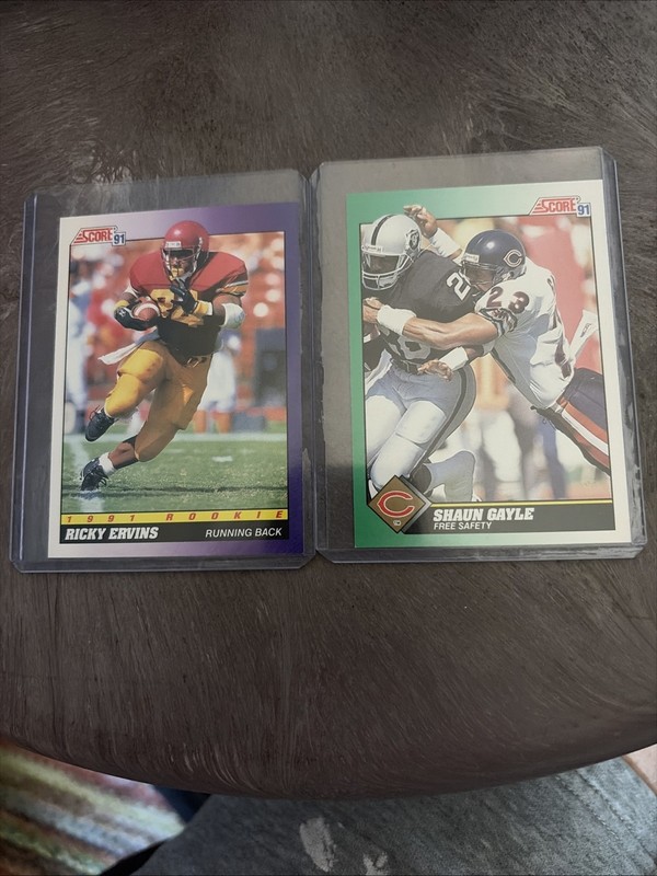1991 Score NFL Vintage Lot Of 2 Cards Feat. #223 S. Gayle & #582 R. Ervins (RC)