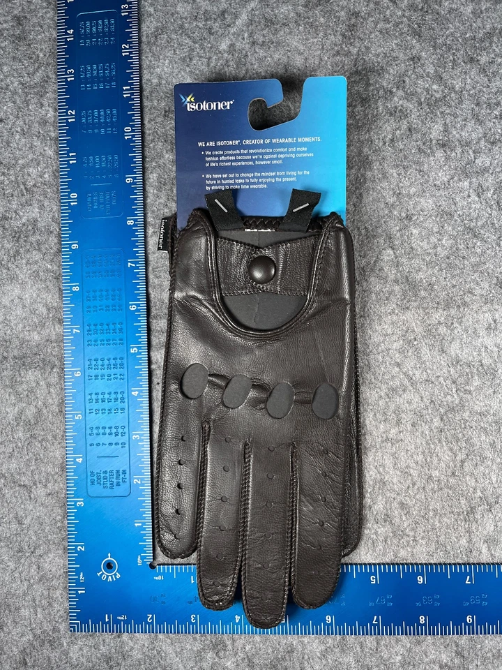 Isotoner Gloves Mens Large Brown Leather Unlined Driving Outdoors NEW - Image 4 of 4