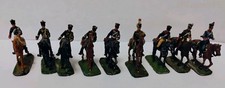 9 Vintage 20 mm Metal Napoleonic War Figures  9 horses Hand Painted Soldiers