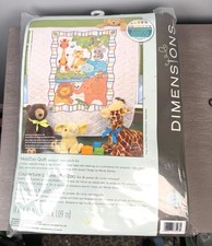 NIP Dimensions ModZoo Quilt Stamped Cross Stitch Kit Animals Baby Nursery