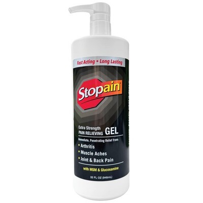Stopain Pain Relief Gel 32oz, USA Made, Max Strength Fast Acting with Menthol...