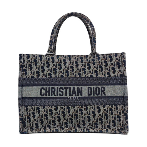 DIOR Book Tote Handbags Denim - Jeans Blue Free Shipping | Duties Paid
