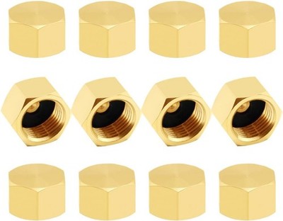 12PCS Brass 3/8 Inch Compression Caps, 3/8'' Female Stop Valve Cap Fitting for...