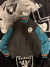 Vintage Miami Dolphins Pro Player NFL Experience Puffer Jacket Reversible Sz XL
