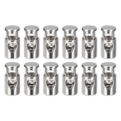 12pcs Metal Cord Locks 0.16'' Diameter Single Hole Spring Toggle Stopper