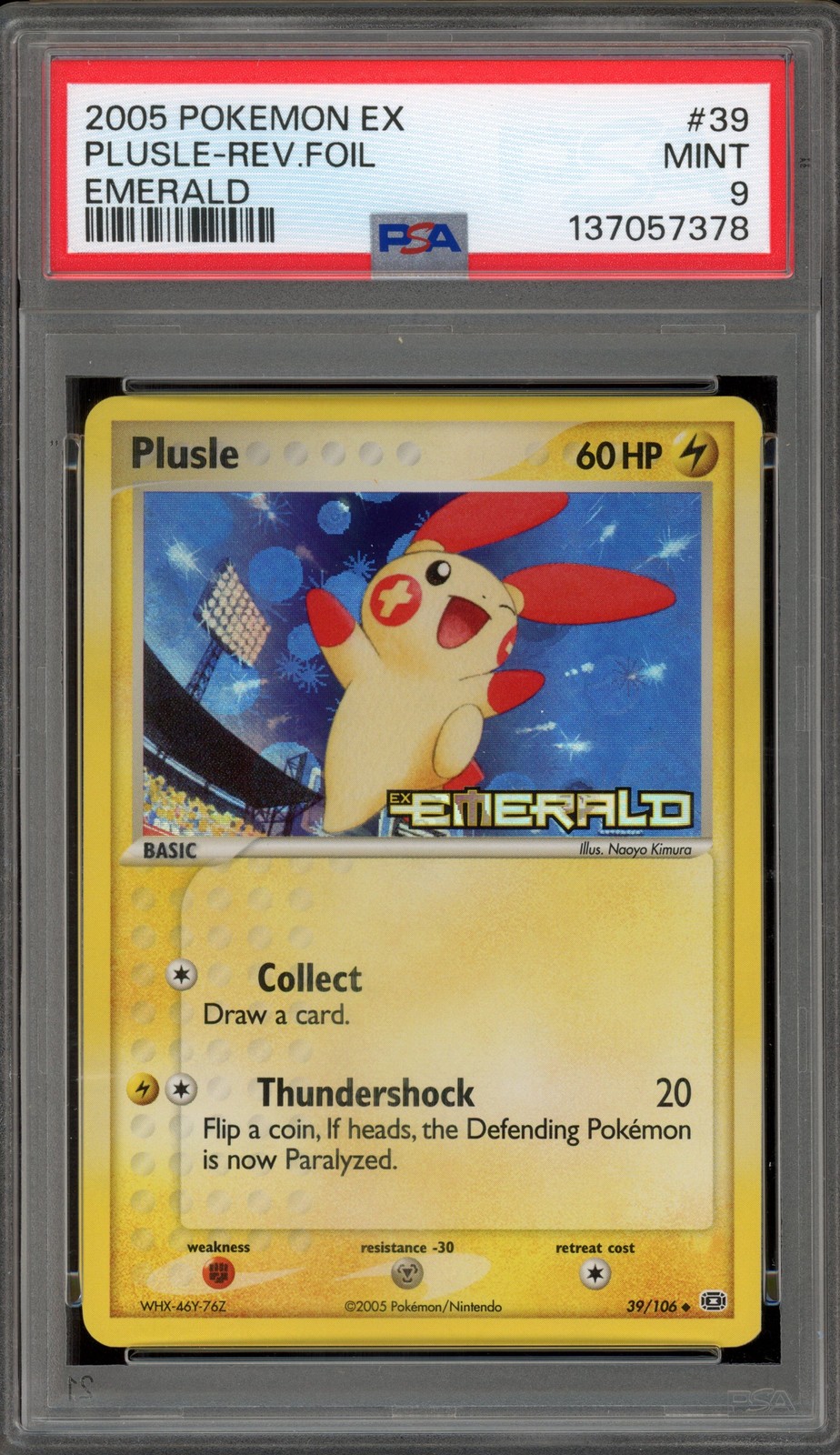 Pokemon Plusle EX Emerald Reverse Holo #39 PSA 9 Mint