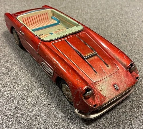 1960's Bandai Bandaiya Ferrari Super America Tin Litho Friction Motor Toy Car