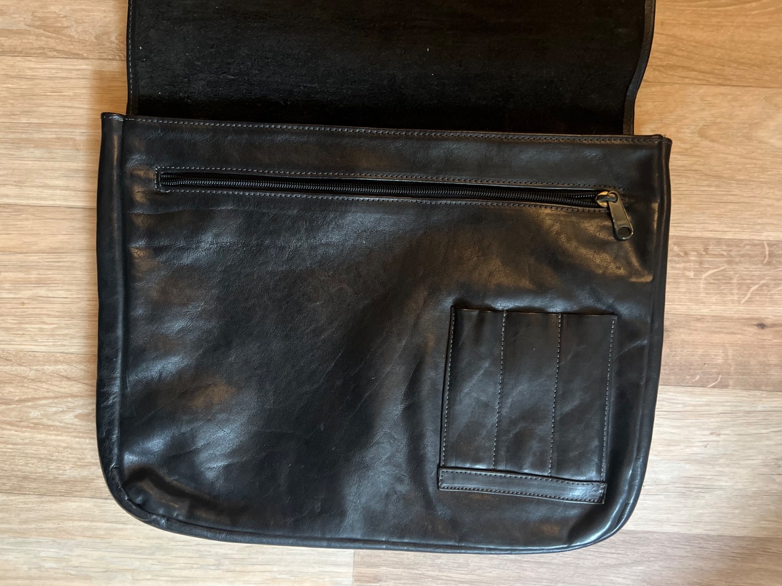 Jenny And The Boys Black Leather Tote Handbag Shoulder Bag Vintage 1990s