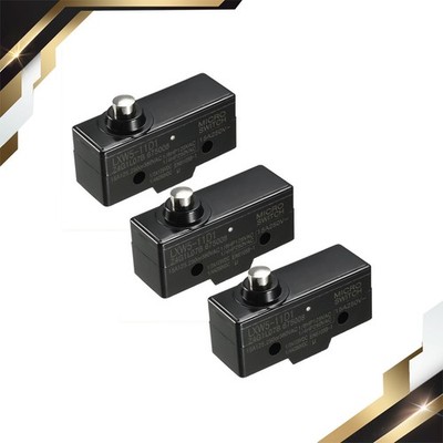 3 PCS LXW5-11D1 1NO + 1NC Short Reed Snap Button Lever Type Micro Limit Switches