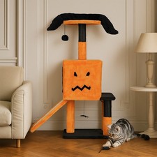 Halloween Cat Tree Tower House 39.4" Indoor w/ Cats Condo Scratching Post Toys