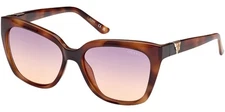 Guess Women's Blonde Havana Cat-Eye Sunglasses w/ Gradient Lens - GU7878 53Z 55