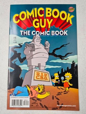 Simpsons COMIC BOOK GUY The Comic Book  # 4 ~ Bongo 2010 ~ Secret origin RIP