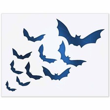 Flying Bats Halloween Stencil   Vampire Gothic Spooky Silhouettes