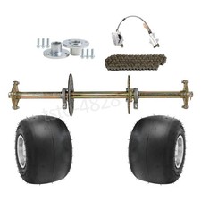 32" Rear Axle Kit 428 Sprocket Brake Assembly 5" Wheels For Racing Go Kart Drift