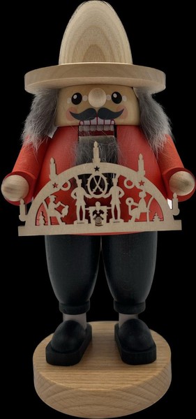 Holz Nussknacker Mit Schwibbogen Bunt HöHe 21Cm Leuchterbogen Weihnachtsfigur-image