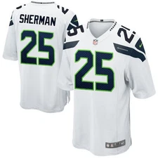 Richard Sherman Unsigned Seattle Seahawks White Nike Jersey Size XXL