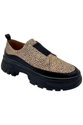 Linea Paolo Womens Roselle 2 Loafers Beige/Black/Black