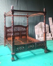 UK Super King our trademark Shadow finish  french style four poster mahogany bed