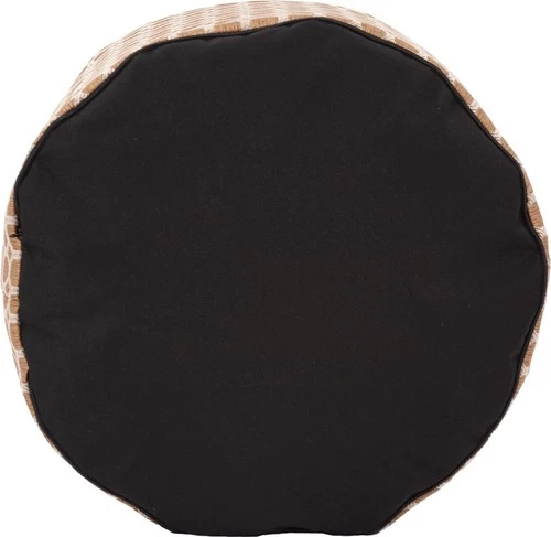 Gold Round Pouf Ottoman-Hand-Finished Luxury - Picture 3 of 4