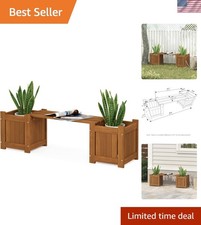 Durable Tioman Hardwood Garden Planter Box with Integrated Seat - 39.5