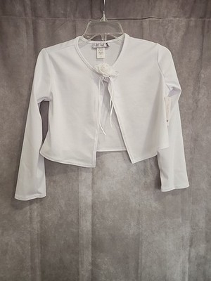 Kid's Dream Girls White Open Front Cardigan Size 11/12