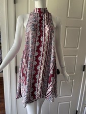 Free people Intimately free people high neck halter paisley boho dress size sm