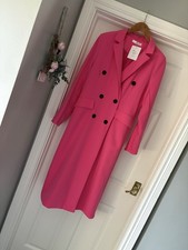 Tailored Long Pink Double-breasted Coat New with Tags