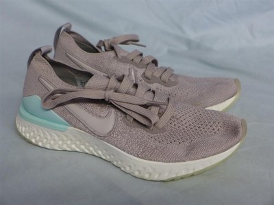 Nike Women's Epic React Flyknit 2 Sneakers Moon Particle/Beige Size 7 BQ8927-200