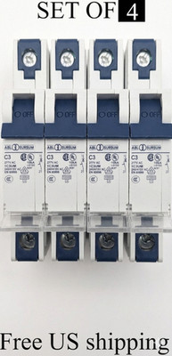 Altech 1C3UM 3A 277V Circuit Breaker V-EA 1-Pole C-Trip DIN Rail UL508 Set of 4