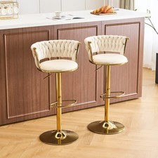 Velvet Bar Stools Set of 2 Counter Height Adjustable Swivel Bar Chair,Free Shipp