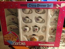 New Vintage 16 Pc. Barbie Porcelain China Child's Tea Set