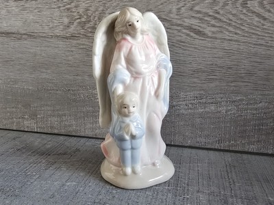 Vintage Greenbrier International Porcelain Angel with Child Boy Figurine 235b