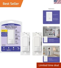 Maestro Motion Sensor Light Switch 2-Pack - Auto On/Off for Bathrooms & Garages