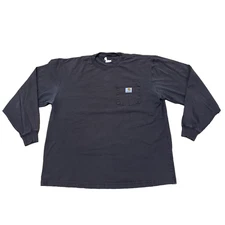 Carhartt Shirt Men L Brown Pocket Logo Y2k Streetwear Skate Grunge Long Sleeve