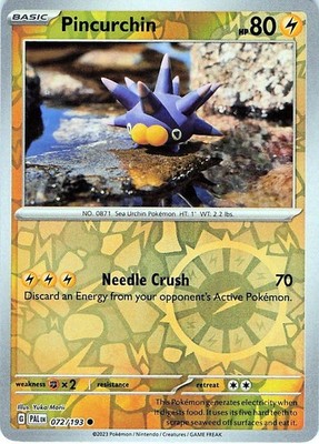 Pincurchin 072/193 - REVERSE HOLO - SV02: Paldea Evolved - NM
