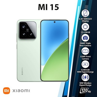 Xiaomi 15 5G Android Cell Phone (GREEN/12GB+256GB/Dual SIM/Unlocked/NEW)