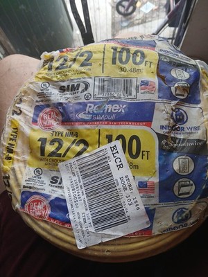 Southwire Romex SIMpull 100ft NM-B 12/2 W/Ground. Solid Indoor Sheathed Cable