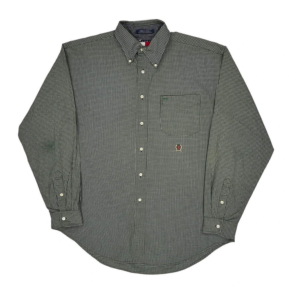 Tommy Hilfiger Checked Shirt - Large Green Cotton