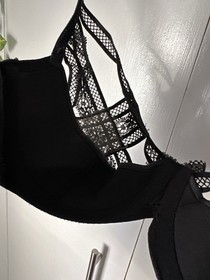 Agent Provocateur &lsquo;Tina&rsquo; Wired Lace Bra 34B Mesh Silk Black 2014 Collection Rare