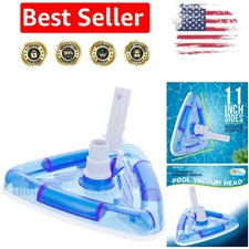 Transparent Triangular Pool Vacuum Head with EZ Clip - Clean Corners Easily