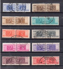 ITALIA  1947  PACCHI POSTALI RUOTA 10 VALORI USATI