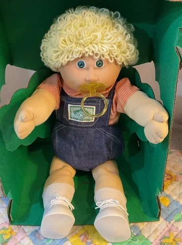 Vintage Cabbage Patch Kids Jesmar Green  Eyes Blonde HM4 Boy Dressed