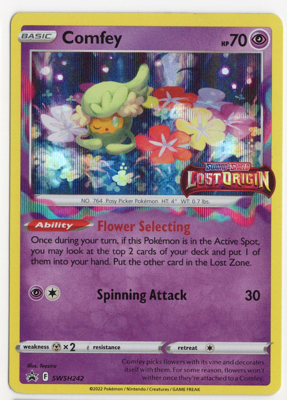 Comfey Prerelease SWSH242 Promo Holo Pokemon Card
