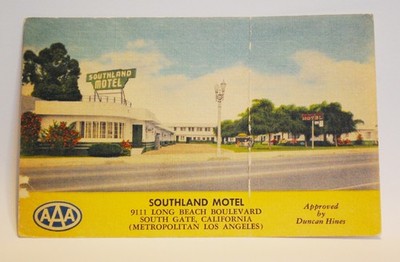 Southland Motel South Gate California Postcard