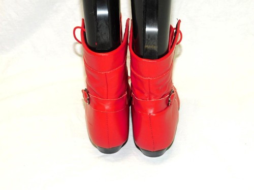 Vintage Durango 6.5 Red Leather Western Packer Boots Ankle Heels Booties Brazil - Picture 18 of 18