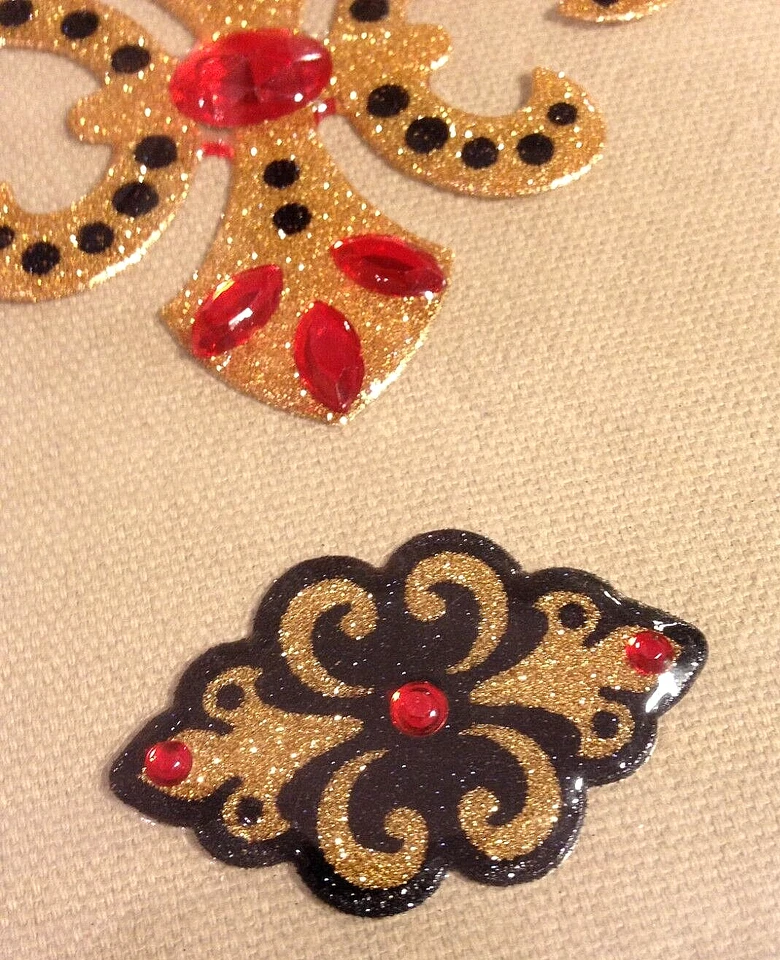 RECOLLECTIONS Epoxy Glitter Stickers FLEUR de LIS - 3 pcs - Image 2 of 3