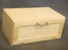 Wooden Bread Box Storage Light Wood Color Lift Up Door 15x7x11&rdquo;