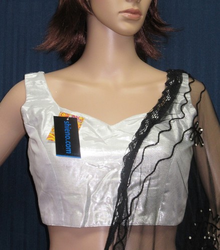 Choli 544 Silver Golden Silk Saree Blouse Assorted S M L XL Plus Size Choli - Picture 25 of 57