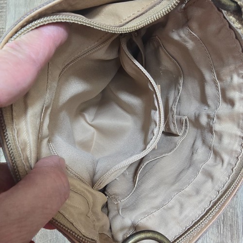 Lucky Brand Shoulder Bag Purse Brown Leather Chevron Boho Hippy - Needs Cleaning - Picture 15 of 19