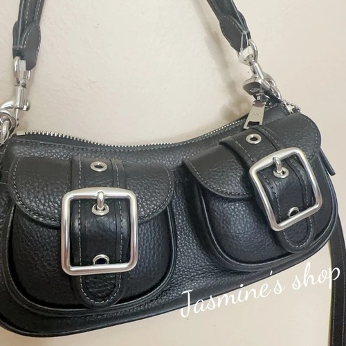 NWT Coach Ashton Baguette Bag patent leather CV943 / pebbled leather CM079 - Picture 18 of 50